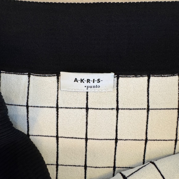 Akris Punto Black & White Grid Knit Pencil Skirt – Size 8 - Picture 5 of 11